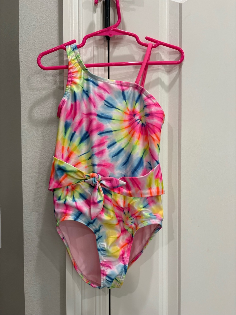 Wonder Nation multicolor tie dye print one piece girls XS 4-5 GUC